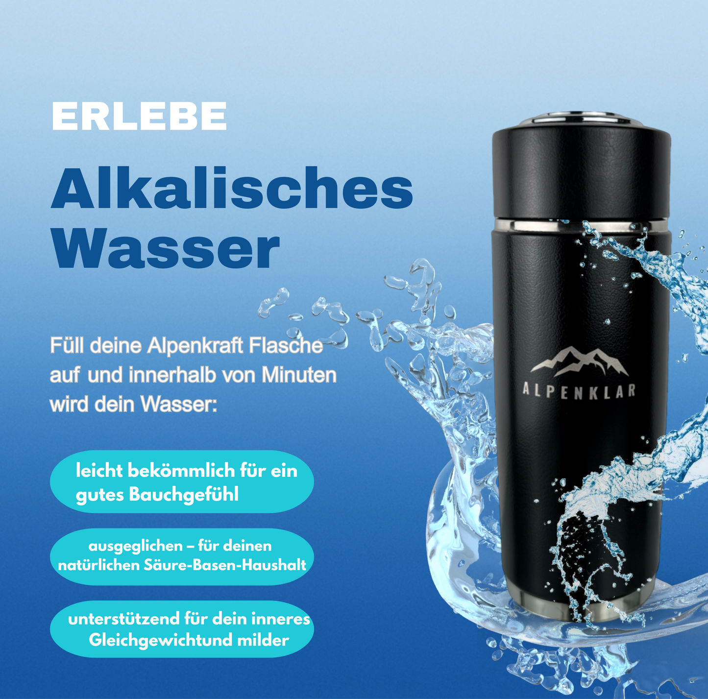 Alpenkraft die Alkalische Wasserflasche
